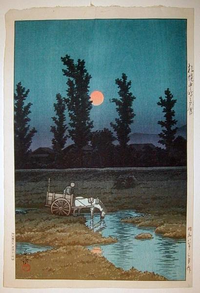 Evening Moon at Nakanoshima Park- Sapporo