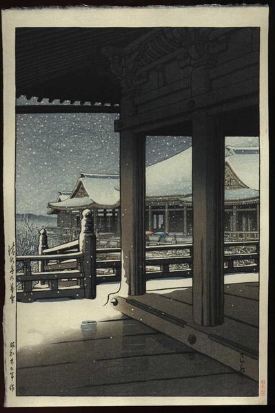 Evening Snowfall at Kiyomizu Temple, Kyoto