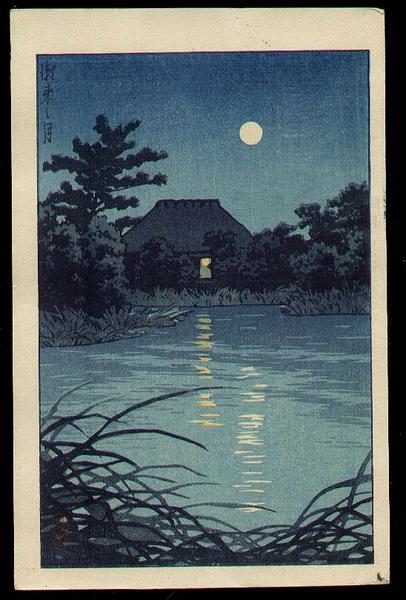 Moon, house, sea