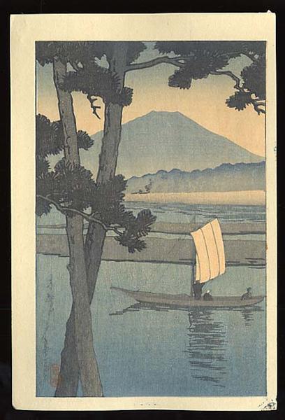 Mount Fuji with Sail Boat