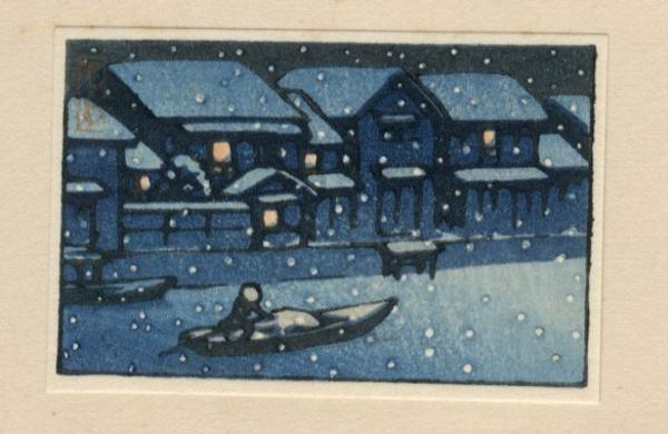 River in Snow at Night