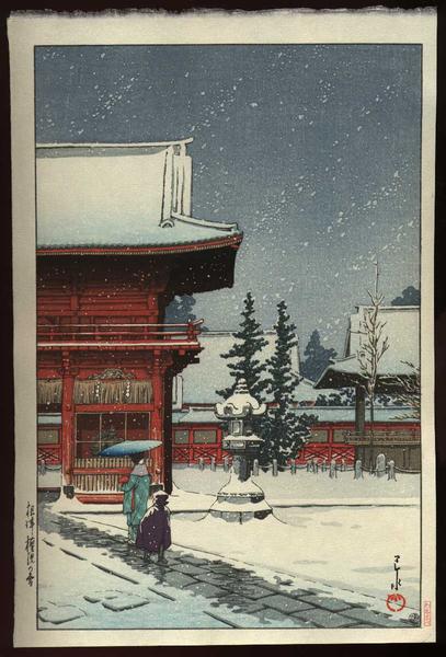 Snow at Nezugongen Shrine