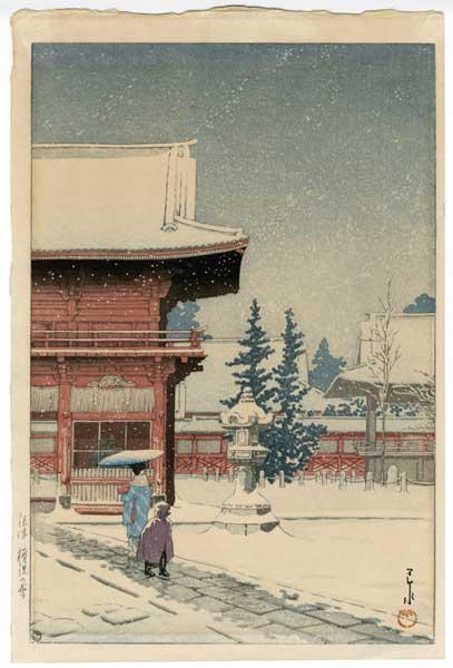 Snow at Nezugongen Shrine