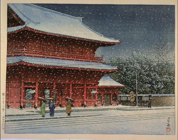 Snow at Zojoji Temple