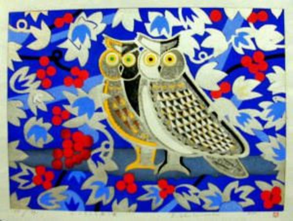 Owl and Red Fruits