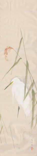 Three Aspects of Spring - White Heron and Reeds