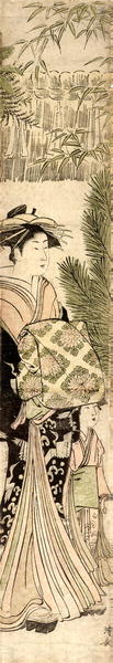 Pillar Print- Courtesan and Attendant