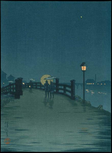 Crossing a Bridge at Night, Tokyo