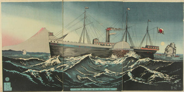 Mount Fuji seen in the voyage at Miho, Suruga Province