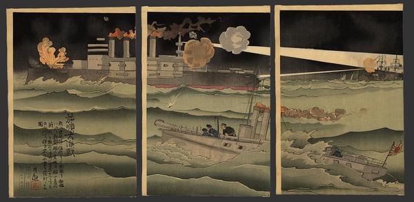 The great sea battle at Port Arthur