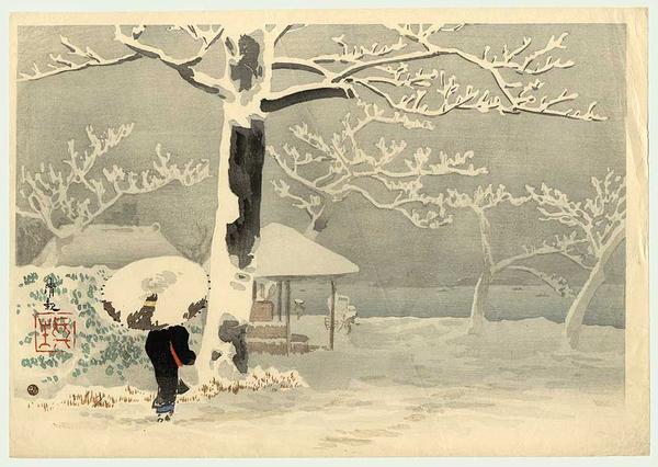 Woman in a Snowy Landscape