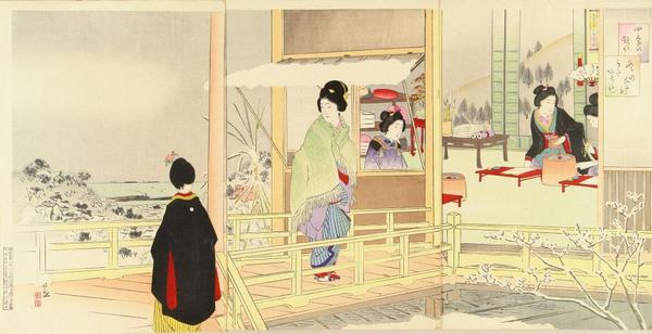 A scene of winter competition of poems