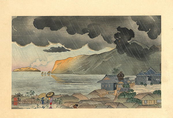 Sudden evening shower at Atami in Izu