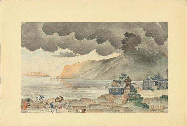 Sudden evening shower at Atami in Izu