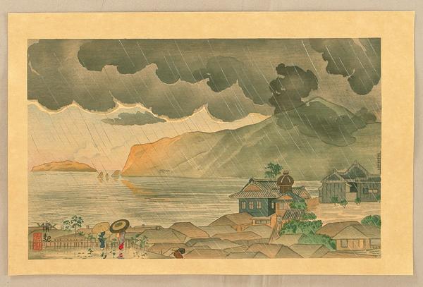 Sudden evening shower at Atami in Izu