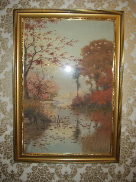River scene in spring with boat