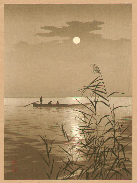 Fishboat on Moonlit Sea