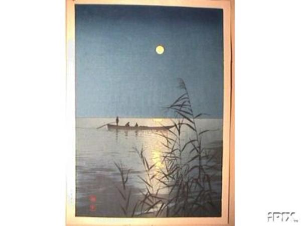 Fishboat on Moonlit Sea