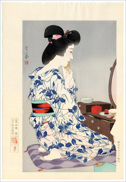 Light Summer Kimono with Irises - Ayame Yukata