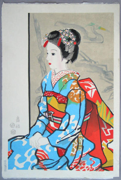 A Sitting Beauty with Kimono, Maiko
