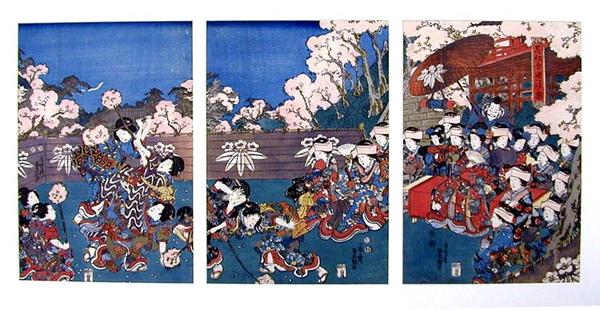 A Noble Lady & Her Court Viewing Dancers