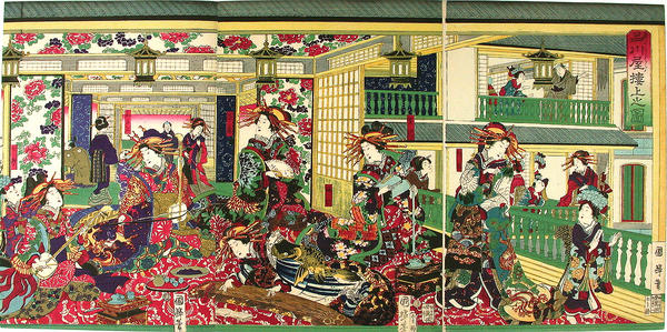 Picture of the upper rooms of the Shinagawa-ya house in Shin-Yoshiwara