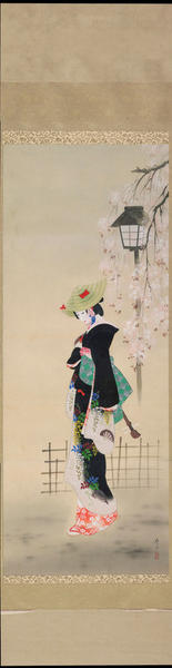 Bijin with Koto in Spring