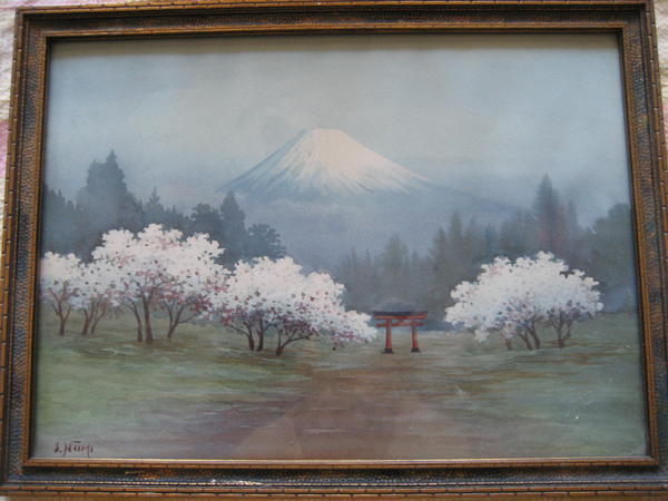 Sakura and torii by Fuji