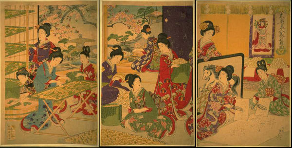 Palace Ladies in Waiting - Sericulture Scene
