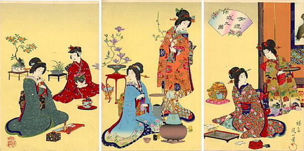 Flower arrangement and tea ceremony