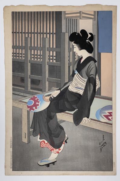 Bijin with Fan on a Summer Evening
