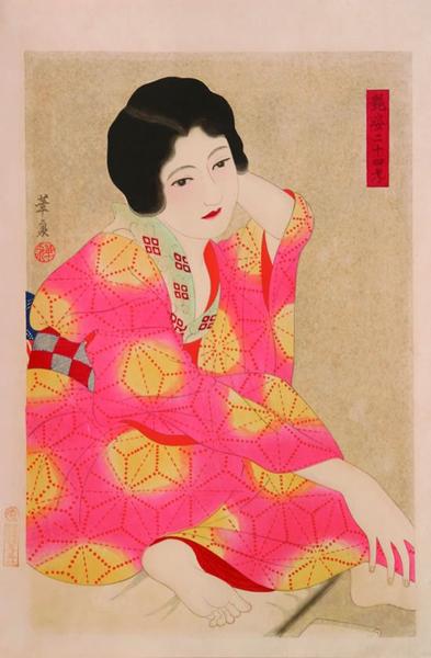 Beauty in a light kimono