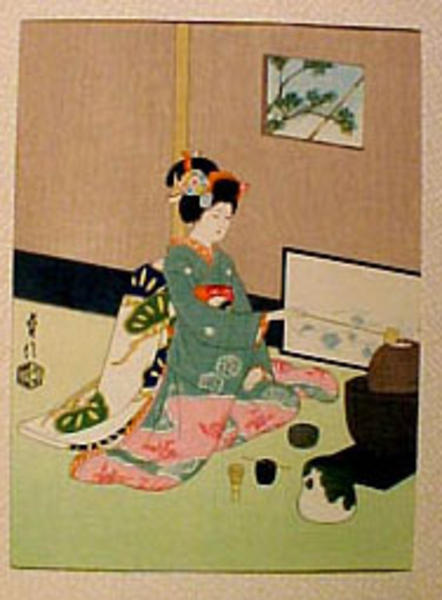 Maiko Girl, doing Tea Ceremony