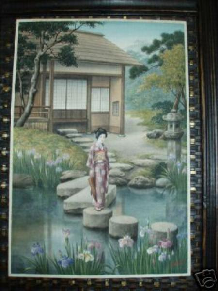 Bijin in Japanese garden