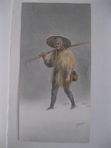 Fisherman in snow