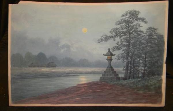 Stone Lamp in Moonlight