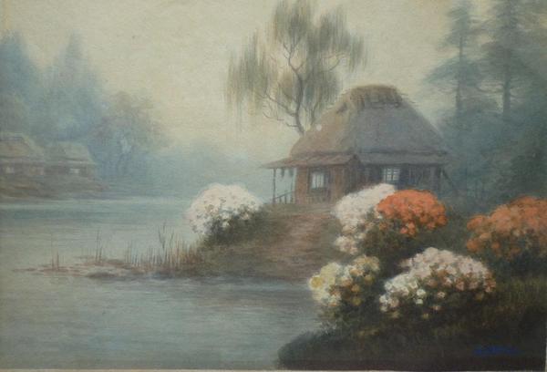 Flowers by a Lake