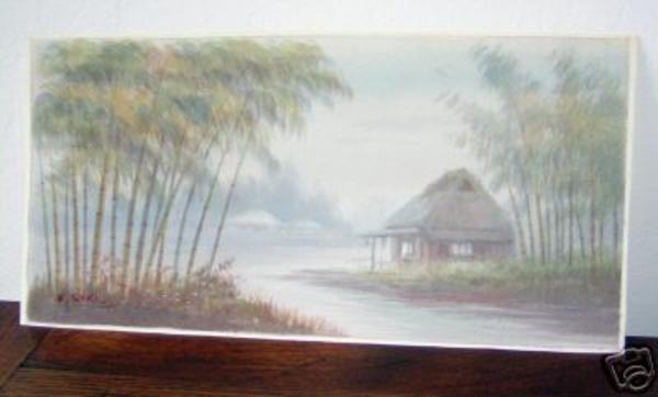 Hut and bamboo forest