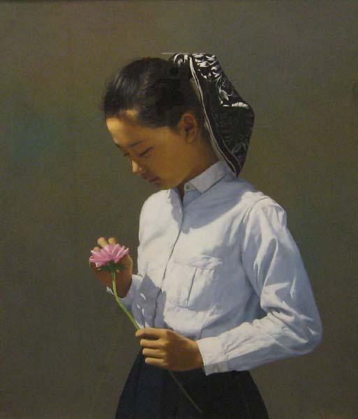 Young Girl and flower