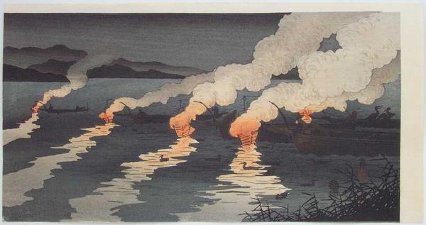 Cormorant Fishing at Night