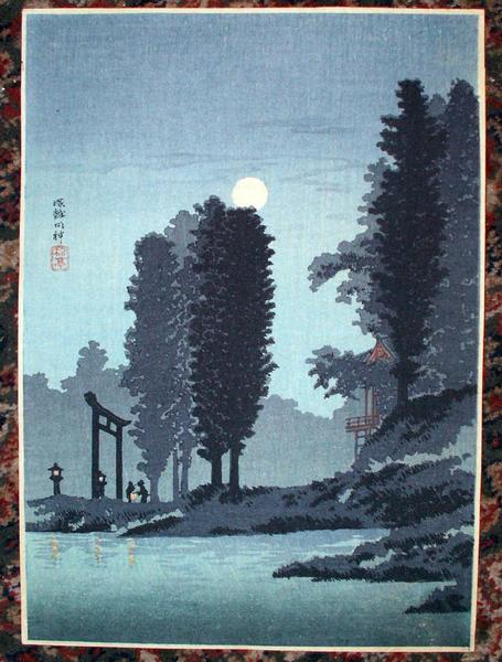 C19- Moonrise at Tsukagoshi Myojin shrine