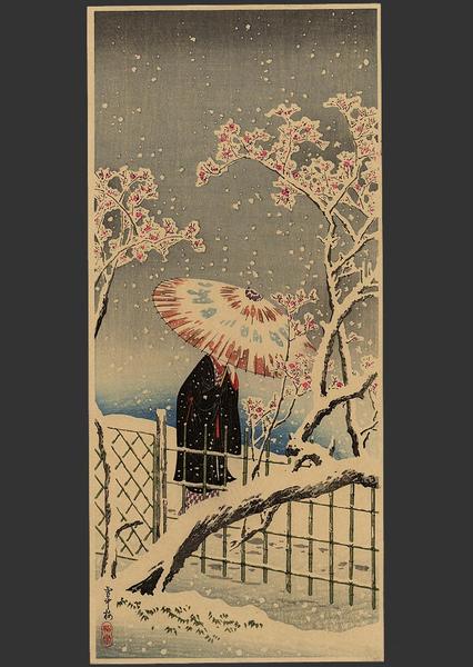 Plum blossom in snow