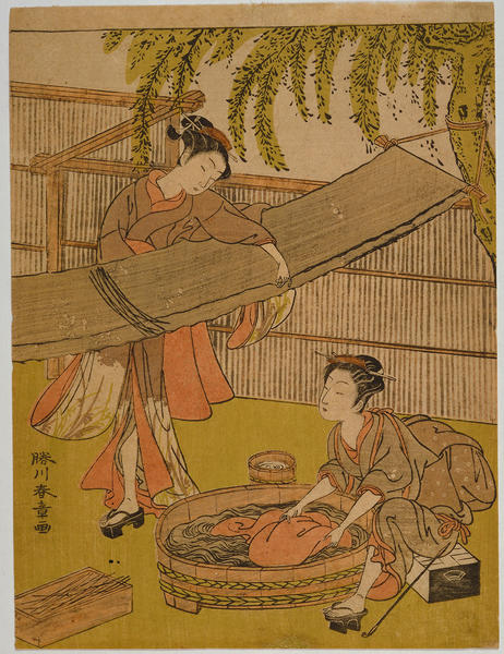 Stretching out Cloth to Dry