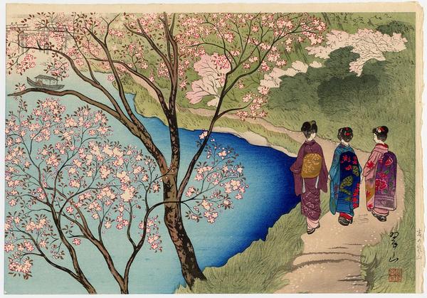 Three girls strolling at Arashiyama