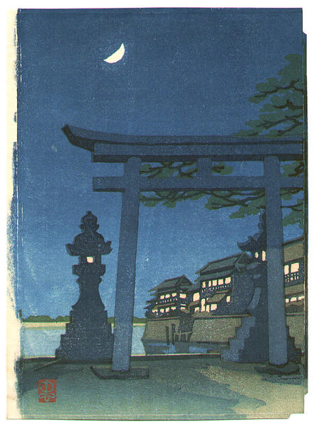 Torii Gate in a Moonlit Night