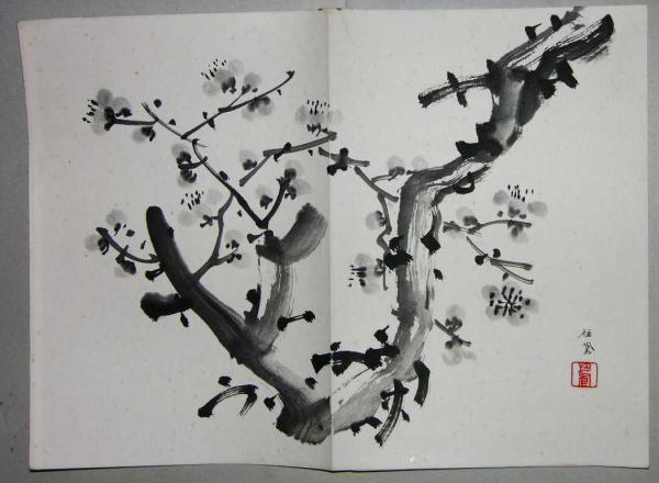 Sumi-e plum tree