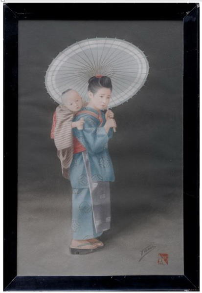 Child Holding a Parasol