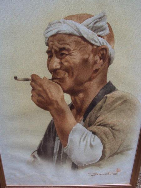 Old Man Smoking a Pipe