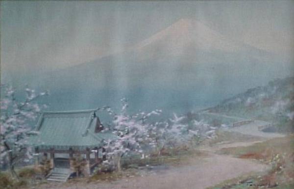 Small shrine beside road in spring