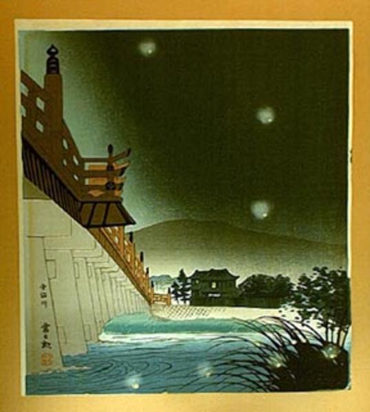 Fireflies and the  Uji River